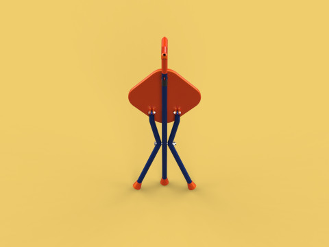 SMART BLIND STICK POLE WALKING CANE FOLDING SEAT CHAIR STOOL AID 3D 모델