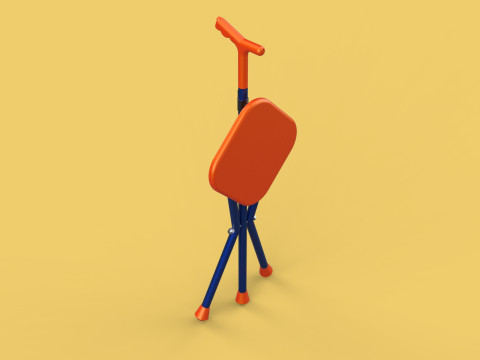 SMART BLIND STICK POLE WALKING CANE FOLDING SEAT CHAIR STOOL AID 3D 모델