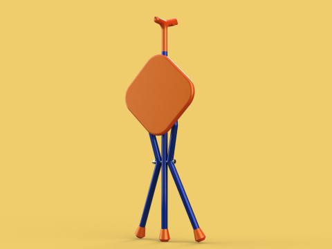 SMART BLIND STICK POLE WALKING CANE FOLDING SEAT CHAIR STOOL AID 3D 모델