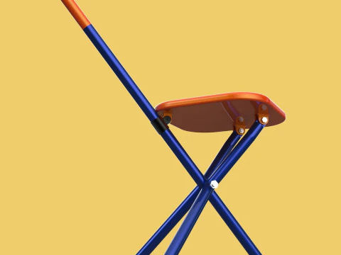SMART BLIND STICK POLE WALKING CANE FOLDING SEAT CHAIR STOOL AID 3D Model