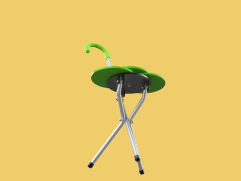 EXPANDING SEAT FOLDING STICK CANE CHAIR STOOL WALKING POLE AID 3D Model
