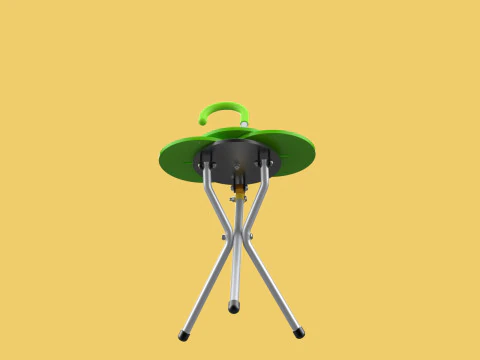 EXPANDING SEAT FOLDING STICK CANE CHAIR STOOL WALKING POLE AID 3D Model