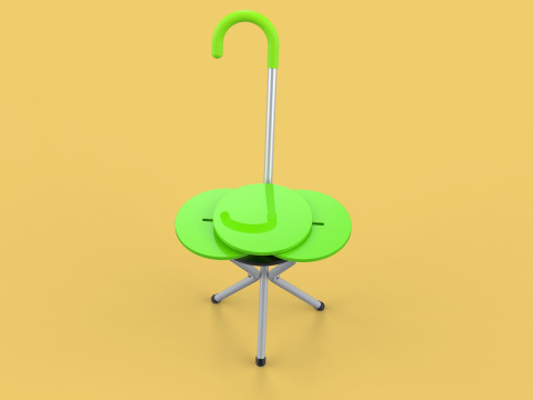 EXPANDING SEAT FOLDING STICK CANE CHAIR STOOL WALKING POLE AID Model 3D