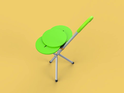 EXPANDING SEAT FOLDING STICK CANE CHAIR STOOL WALKING POLE AID 3D Model