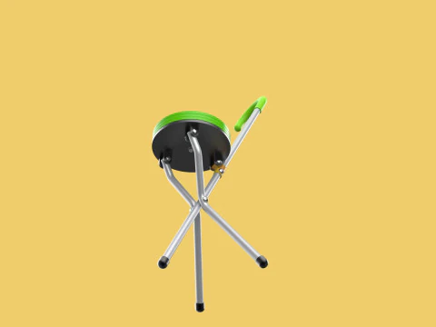 EXPANDING SEAT FOLDING STICK CANE CHAIR STOOL WALKING POLE AID 3D Model