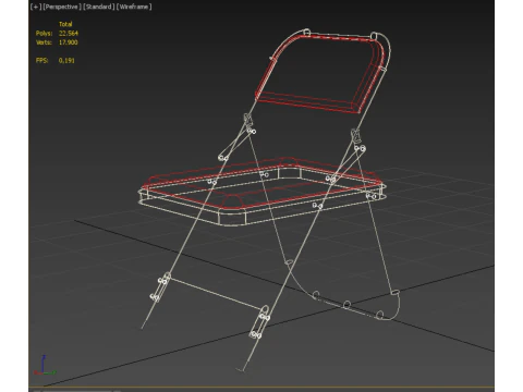 STANDARD FOLDING CHAIR METAL FOLDABLE EVENT SEAT FLIP STACKABLE 3D Model