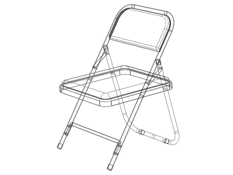 STANDARD FOLDING CHAIR METAL FOLDABLE EVENT SEAT FLIP STACKABLE 3D Model