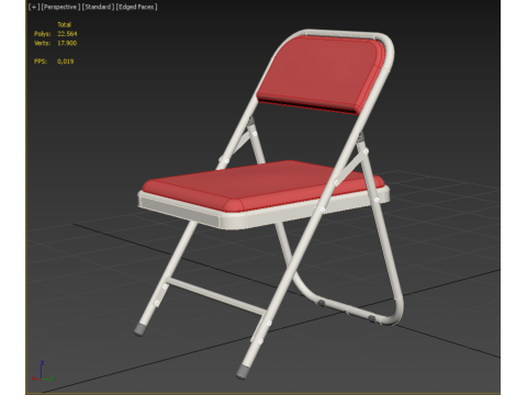 STANDARD FOLDING CHAIR METAL FOLDABLE EVENT SEAT FLIP STACKABLE Modèle 3D