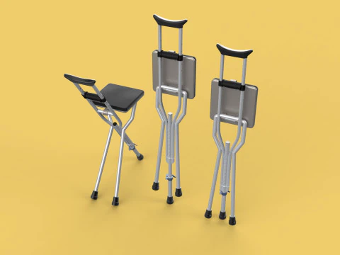 OMBRO ABAIXO DO OMBRO MULETA CADEIRA DOBR&Aacute;VEL ASSENTO BENGALA Modelo 3D