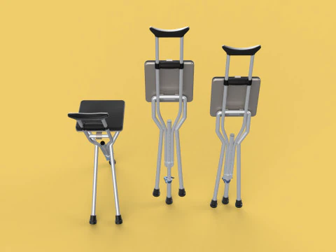 OMBRO ABAIXO DO OMBRO MULETA CADEIRA DOBR&Aacute;VEL ASSENTO BENGALA Modelo 3D