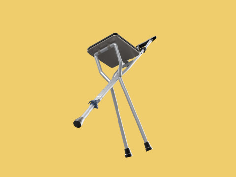 SHOULDER UNDERARM CRUTCH FOLDING CHAIR SEAT WALKING STICK CANE 3D Model