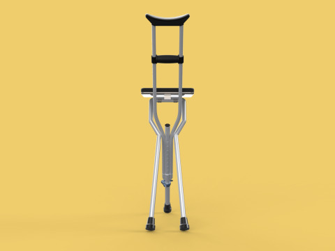 SHOULDER UNDERARM CRUTCH FOLDING CHAIR SEAT WALKING STICK CANE 3D Model