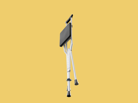 SHOULDER UNDERARM CRUTCH FOLDING CHAIR SEAT WALKING STICK CANE 3D Model
