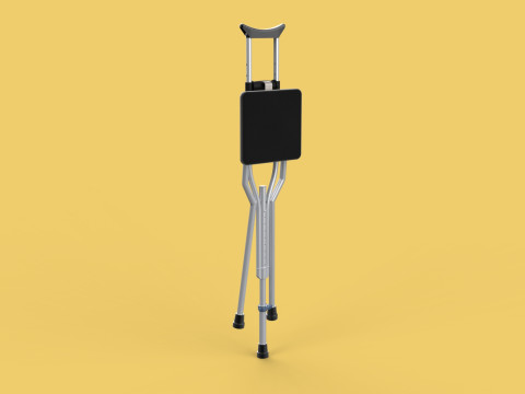 SHOULDER UNDERARM CRUTCH FOLDING CHAIR SEAT WALKING STICK CANE 3D Model