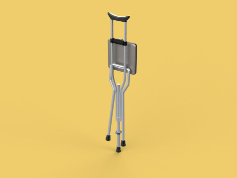 SHOULDER UNDERARM CRUTCH FOLDING CHAIR SEAT WALKING STICK CANE 3D Model