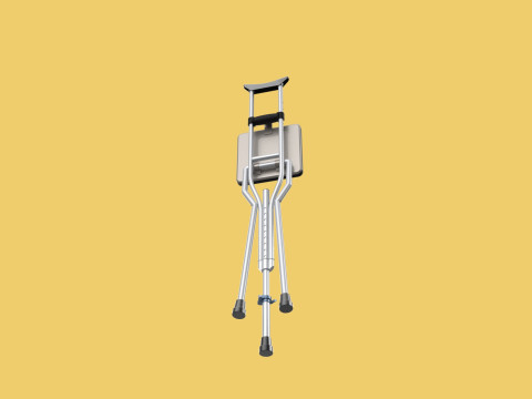 SHOULDER UNDERARM CRUTCH FOLDING CHAIR SEAT WALKING STICK CANE 3D Model