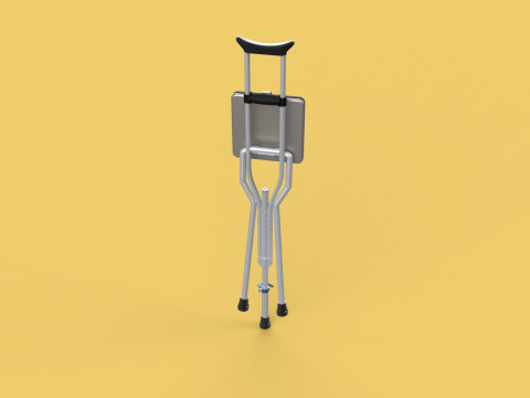 SHOULDER UNDERARM CRUTCH FOLDING CHAIR SEAT WALKING STICK CANE 3D Model