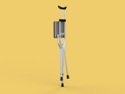 SHOULDER UNDERARM CRUTCH FOLDING CHAIR SEAT WALKING STICK CANE 3D Model
