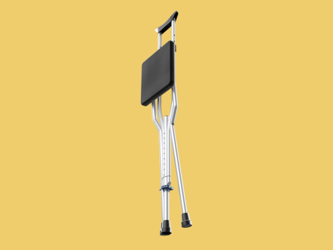 SHOULDER UNDERARM CRUTCH FOLDING CHAIR SEAT WALKING STICK CANE 3D Model