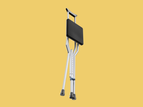 SHOULDER UNDERARM CRUTCH FOLDING CHAIR SEAT WALKING STICK CANE 3D Model