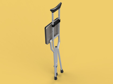 SHOULDER UNDERARM CRUTCH FOLDING CHAIR SEAT WALKING STICK CANE 3D Model
