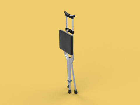 SHOULDER UNDERARM CRUTCH FOLDING CHAIR SEAT WALKING STICK CANE 3D Model