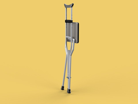 SHOULDER UNDERARM CRUTCH FOLDING CHAIR SEAT WALKING STICK CANE 3D Model