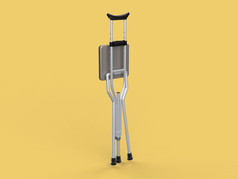 SHOULDER UNDERARM CRUTCH FOLDING CHAIR SEAT WALKING STICK CANE 3D Model