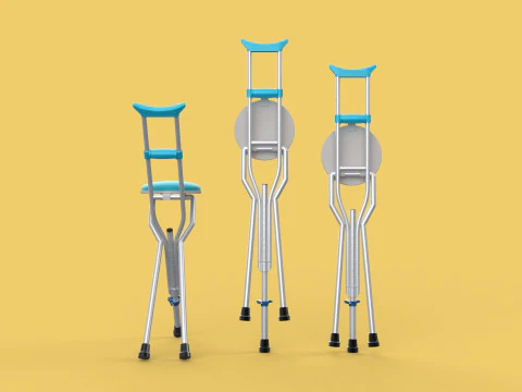 UNDERARM CRUTCHES SHOULDER CRUTCH FOLDING CHAIR SEAT WALKING AID 3D Model