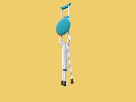 UNDERARM CRUTCHES SHOULDER CRUTCH FOLDING CHAIR SEAT WALKING AID 3D Model