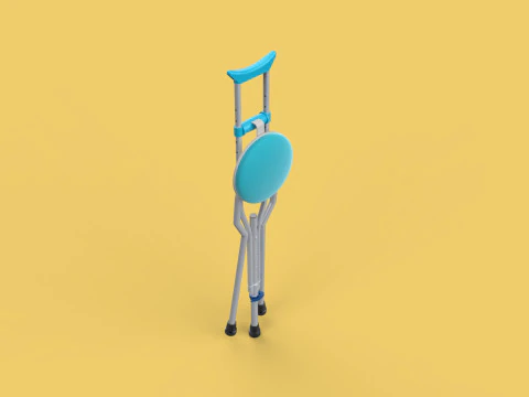 UNDERARM CRUTCHES SHOULDER CRUTCH FOLDING CHAIR SEAT WALKING AID 3D Model