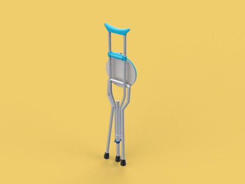 UNDERARM CRUTCHES SHOULDER CRUTCH FOLDING CHAIR SEAT WALKING AID 3D Model