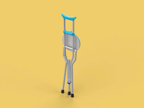 UNDERARM CRUTCHES SHOULDER CRUTCH FOLDING CHAIR SEAT WALKING AID 3D Model