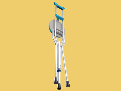 UNDERARM CRUTCHES SHOULDER CRUTCH FOLDING CHAIR SEAT WALKING AID 3D Model