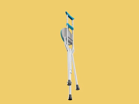 UNDERARM CRUTCHES SHOULDER CRUTCH FOLDING CHAIR SEAT WALKING AID 3D Model