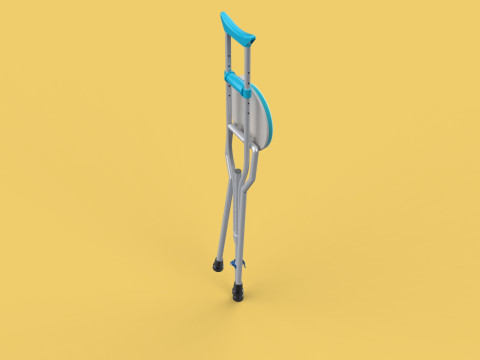 UNDERARM CRUTCHES SHOULDER CRUTCH FOLDING CHAIR SEAT WALKING AID 3D Model