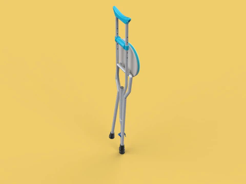 UNDERARM CRUTCHES SHOULDER CRUTCH FOLDING CHAIR SEAT WALKING AID 3D Model