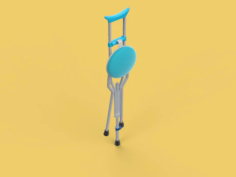 UNDERARM CRUTCHES SHOULDER CRUTCH FOLDING CHAIR SEAT WALKING AID 3D Model