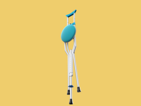 UNDERARM CRUTCHES SHOULDER CRUTCH FOLDING CHAIR SEAT WALKING AID 3D Model
