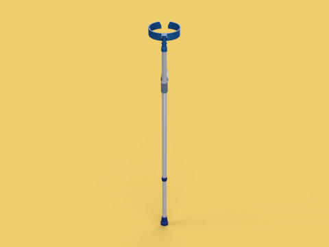 FOREARM CRUTCH ELBOW ARM LOFSTRAND CRUTCHES WALKING STICK CANE 3D-Modell