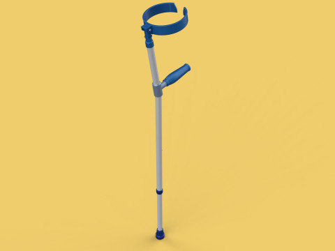 FOREARM CRUTCH ELBOW ARM LOFSTRAND CRUTCHES WALKING STICK CANE 3D-Modell