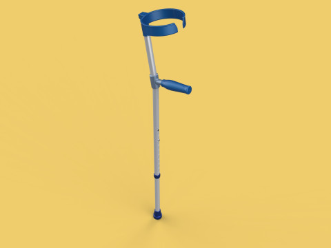 FOREARM CRUTCH ELBOW ARM LOFSTRAND CRUTCHES WALKING STICK CANE 3D-Modell