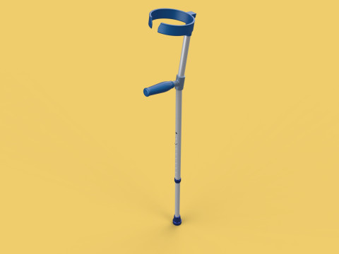 FOREARM CRUTCH ELBOW ARM LOFSTRAND CRUTCHES WALKING STICK CANE 3D-Modell