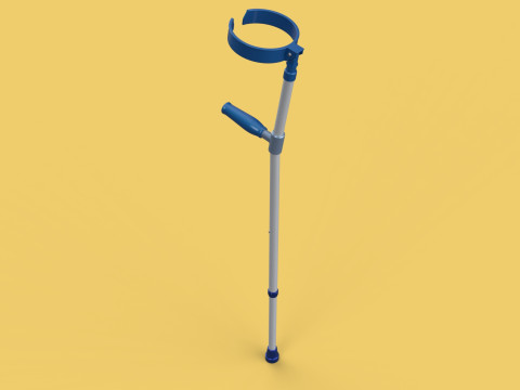 FOREARM CRUTCH ELBOW ARM LOFSTRAND CRUTCHES WALKING STICK CANE 3D-Modell