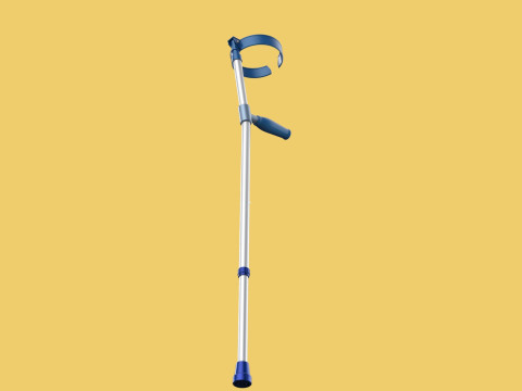 FOREARM CRUTCH ELBOW ARM LOFSTRAND CRUTCHES WALKING STICK CANE 3D-Modell