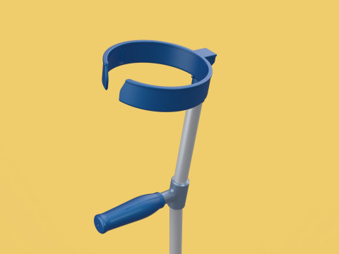 FOREARM CRUTCH ELBOW ARM LOFSTRAND CRUTCHES WALKING STICK CANE 3D-Modell