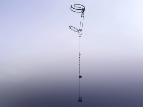 FOREARM CRUTCH ELBOW ARM LOFSTRAND CRUTCHES WALKING STICK CANE 3D-Modell