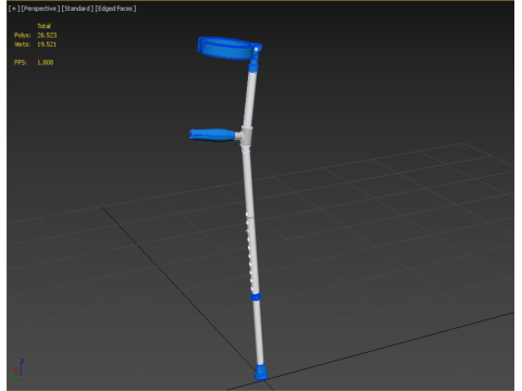 FOREARM CRUTCH ELBOW ARM LOFSTRAND CRUTCHES WALKING STICK CANE 3D-Modell