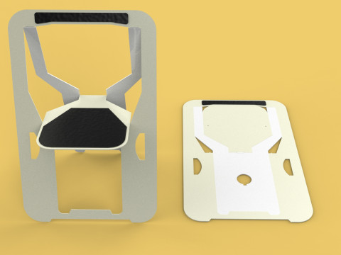 PLYWOOD FOLDABLE FLAT CHAIR SECRET FOLDING SEAT FOLD STOOL TABLE Modelo 3D