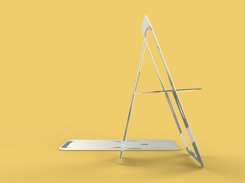 PLYWOOD FOLDABLE FLAT CHAIR SECRET FOLDING SEAT FOLD STOOL TABLE Modelo 3D